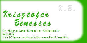 krisztofer bencsics business card